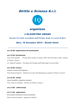 BARI, 19 dicembre 2014 - Diritto e Scienza Srl IQ