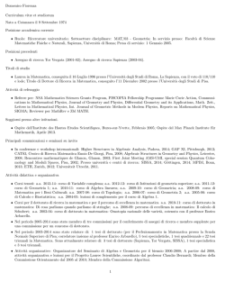 Domenico Fiorenza Curriculum vit&aelig; et studiorum Nato a Catanzaro