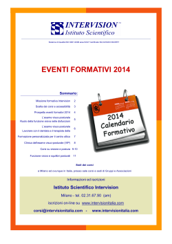 nuovo calendario formativo 2014 - Istituto Scientifico Intervision