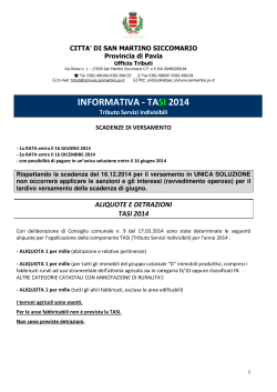 INFORMATIVA - TASI 2014 - Comune di San Martino Siccomario