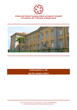 Informativa n. 02 del 02.10.2014. - Circondario del Tribunale di