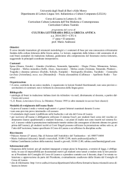 Cultura Letteraria della Grecia Antica 14-15