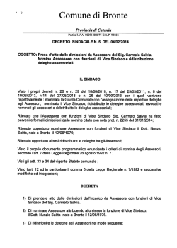 Decreto Sindacale N. 5 del 04-02-2014