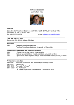 Alfonso Zecconi Curriculum vitae