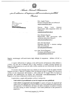 Lettera - Autorità Nazionale Anticorruzione