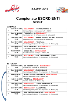 Calendario Esordienti