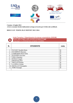 Jean Monnet European Module - Facolt&agrave; di Scienze Politiche