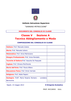 Documento classe V A Tecico abbilgiamento e moda