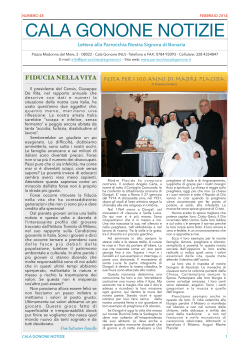 Giornalino Febbraio 2014 - Parrocchia Nostra Signora di Bonaria