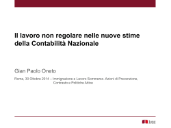 Il lavoro non regolare nelle nuove stime della contabilità nazionale