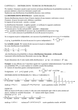 Distribuzioni teoriche di probabilit&agrave;