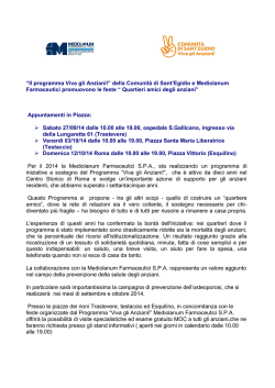 Il programma Viva gli Anziani!