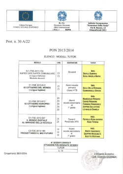 Elenco moduli tutor - Istituto Comprensivo "Francesco Della Scala