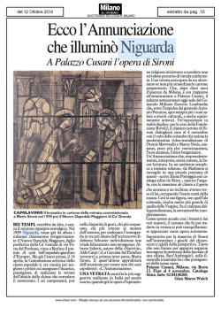 Il Giorno - Ospedale Niguarda C&agrave; Granda
