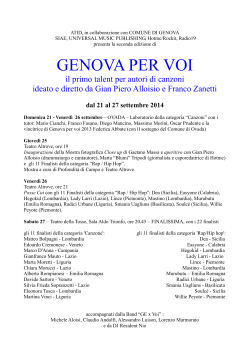 programma dettagliato di "Genova per Voi"