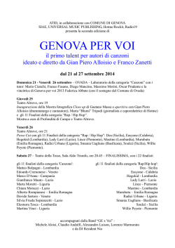 programma dettagliato di "Genova per Voi"