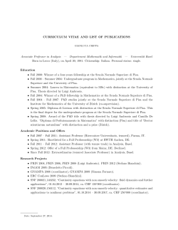 CV and List of Publications