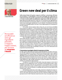 EDITORIALE - Green new deal per il clima