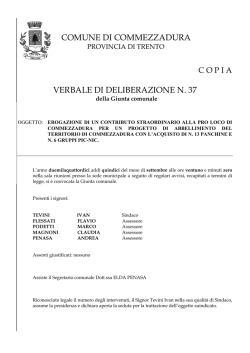 Delibera Giunta Comunale n. 37 dd. 15.09.2014