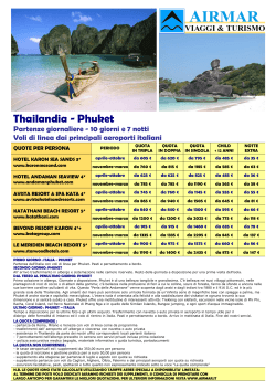 THAILANDIA - Phuket offerta pacchetto viaggio nozze da Cagliari
