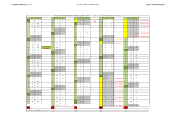 Calendario Primaria e Secondaria 2014/15