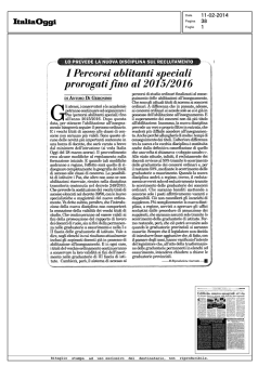 I Percorsi abilitanti speciali prorogati fino al 2015/2016