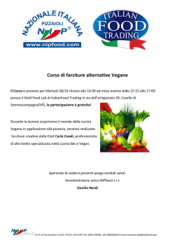 Invito presentazione corso vegan verona.