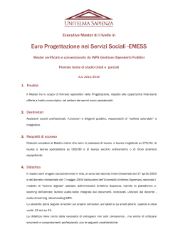 Euro Progettazione nei Servizi Sociali -EMESS