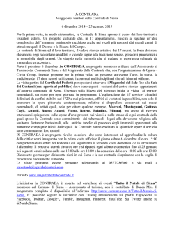 In CONTRADA Viaggio nei territori delle Contrade di