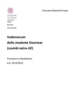 Vademecum dello studente Overseas (scambi extra