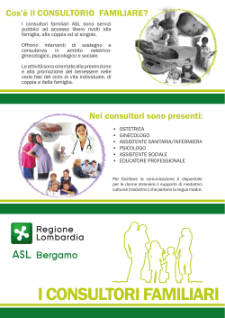 I CONSULTORI FAMILIARI - Azienda Sanitaria Locale di Bergamo