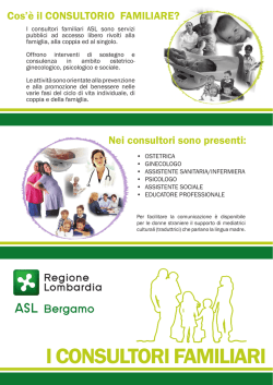 I CONSULTORI FAMILIARI - Azienda Sanitaria Locale di Bergamo
