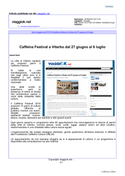 Caffeina Festival a Viterbo dal 27 giugno al 6 luglio viaggiok.net