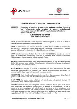 Deliberazione n. 1261 del 3 ottobre 2014 [file]