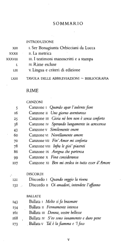 SOMMARIO XIII i. Ser Bonagiunta Orbicciani da Lucca xxxn II. La