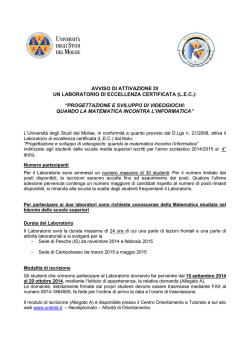 lec informatica – avviso-bando - Università degli Studi del Molise
