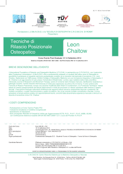 Leon Chaitow - Scuola di Osteopatia CROMON