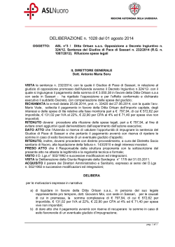 Deliberazione n. 1028 del 1 agosto 2014 [file]
