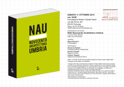 NAU Novecento Architettura Umbria - Università degli Studi di Perugia