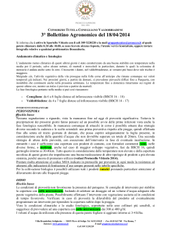 3° Bollettino Agronomico del 18/04/2014