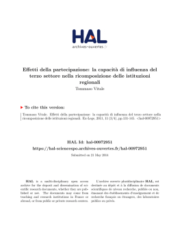 Effetti della partecipazione: la capacità di influenza del terzo