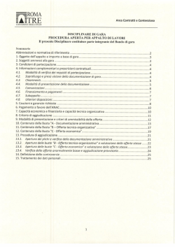 Disciplinare di Gara - Castro Pretorio