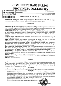 Ordinanza - comune di bari sardo sito istituzionale