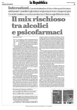 Il mix rischioso tra alcolici e psicofarmaci