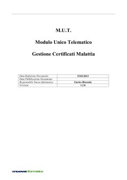 M.U.T. Modulo Unico Telematico Gestione Certificati Malattia