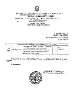 circolare 84 candidatura dei docenti di scuola primaria per corsi di