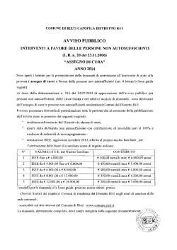 avviso pubblico assegno di cura 2014