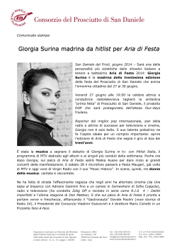 Giorgia Surina madrina da hitlist per Aria di Festa