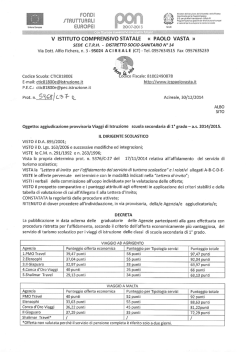 aggiudicazione provvisoria Viaggi di istruzione Scuola