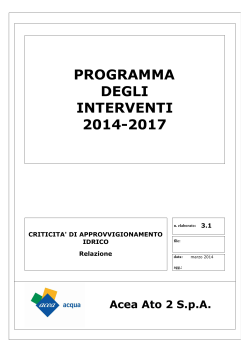 Acea Ato 2 SpA PROGRAMMA DEGLI INTERVENTI 2014-2017